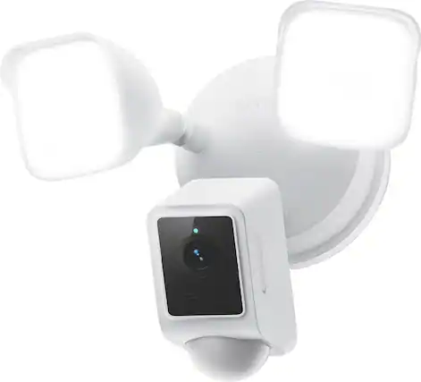 Front. Wyze - Wired Outdoor Wi-Fi, 2800 Lumen Floodlight Home 2k Security Camera v2 - White.