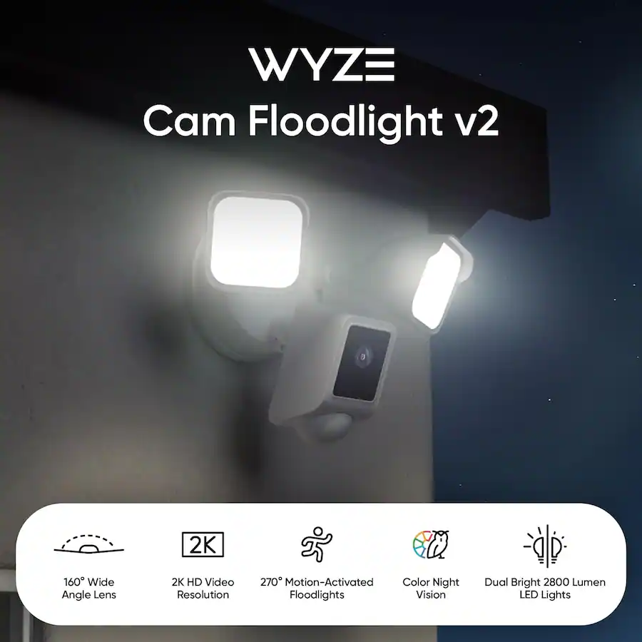 Wyze Wired Outdoor Wi Fi, 2800 Lumen Floodlight Home 2k Security