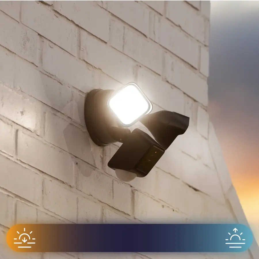 Alt View 39. Wyze - Wired Outdoor Wi-Fi, 2600 Lumen Floodlight 2k Home Security Camera v2 - Black.