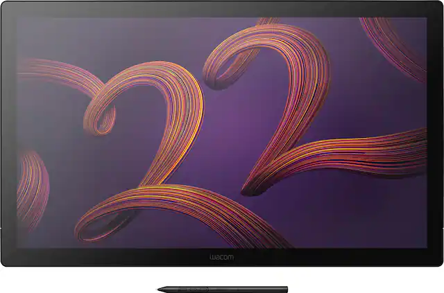 Front. Wacom - Cintiq Pro 22 Creative Pen Drawing Tablet with Touch Display - Black.