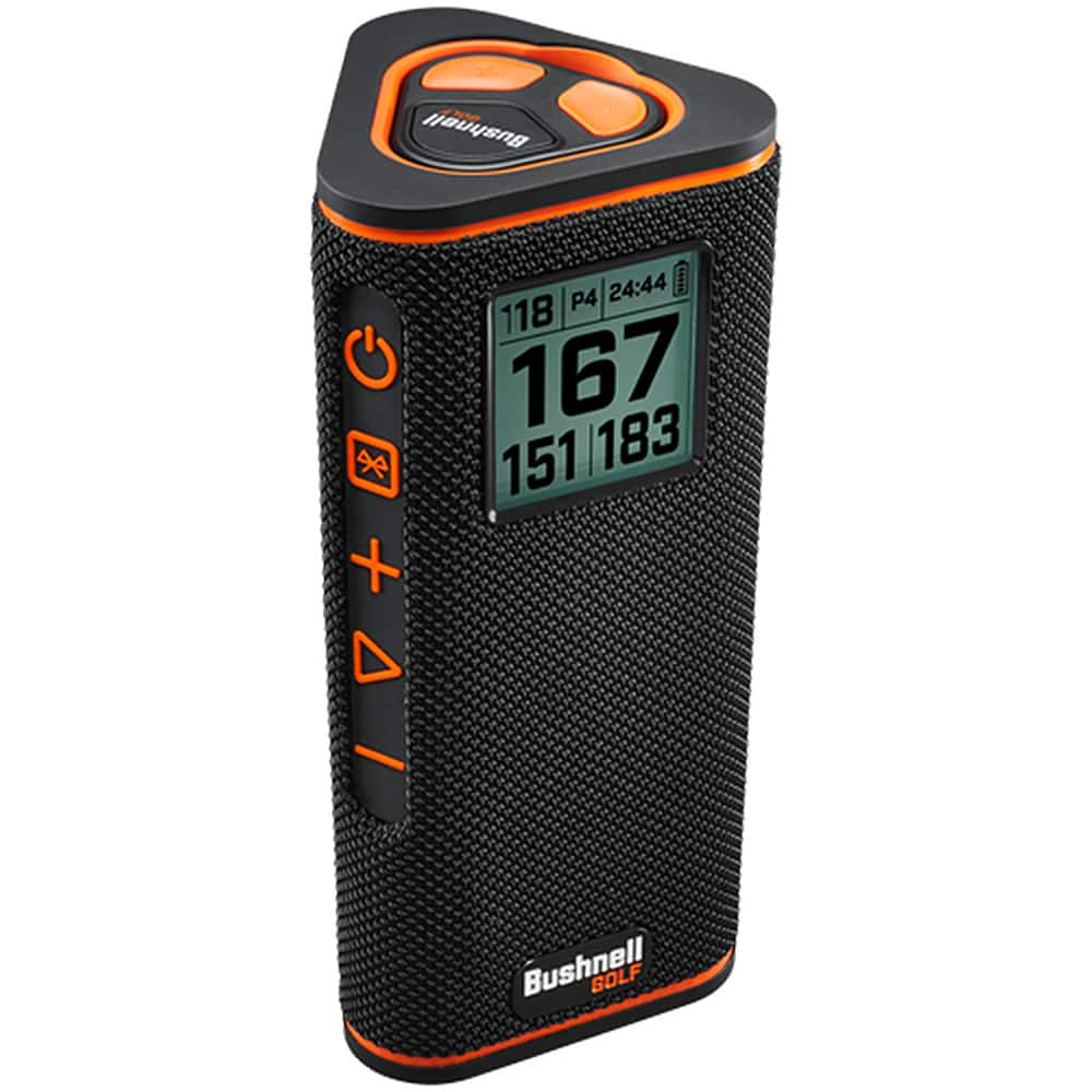 Left View: Bushnell - Wingman View Golf GPS Bluetooth Speaker with 3" Screen - Black