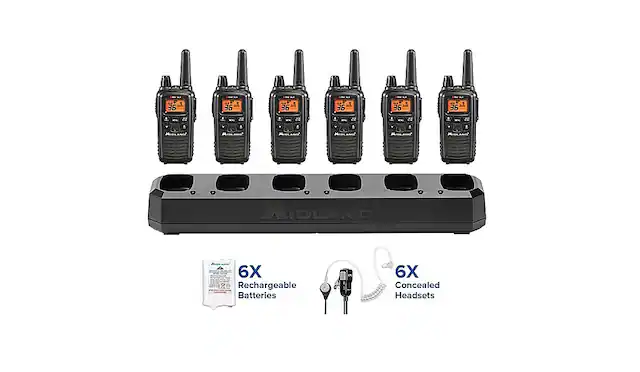 Angle. Midland - BIZTALK FRS TWO-WAY BUSINESS RADIO BUNDLE LXT600BBX6 - Black.