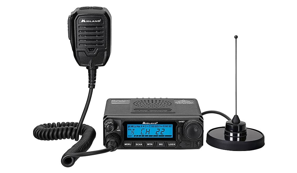 Left. Midland - MXT500 MICROMOBILE TWO-WAY RADIO - Black.