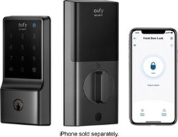 eufy Security - Smart Lock C210 WiFi Replacement Deadbolt with eufy App|Keypad|Biometric Access - Black - Front_Zoom