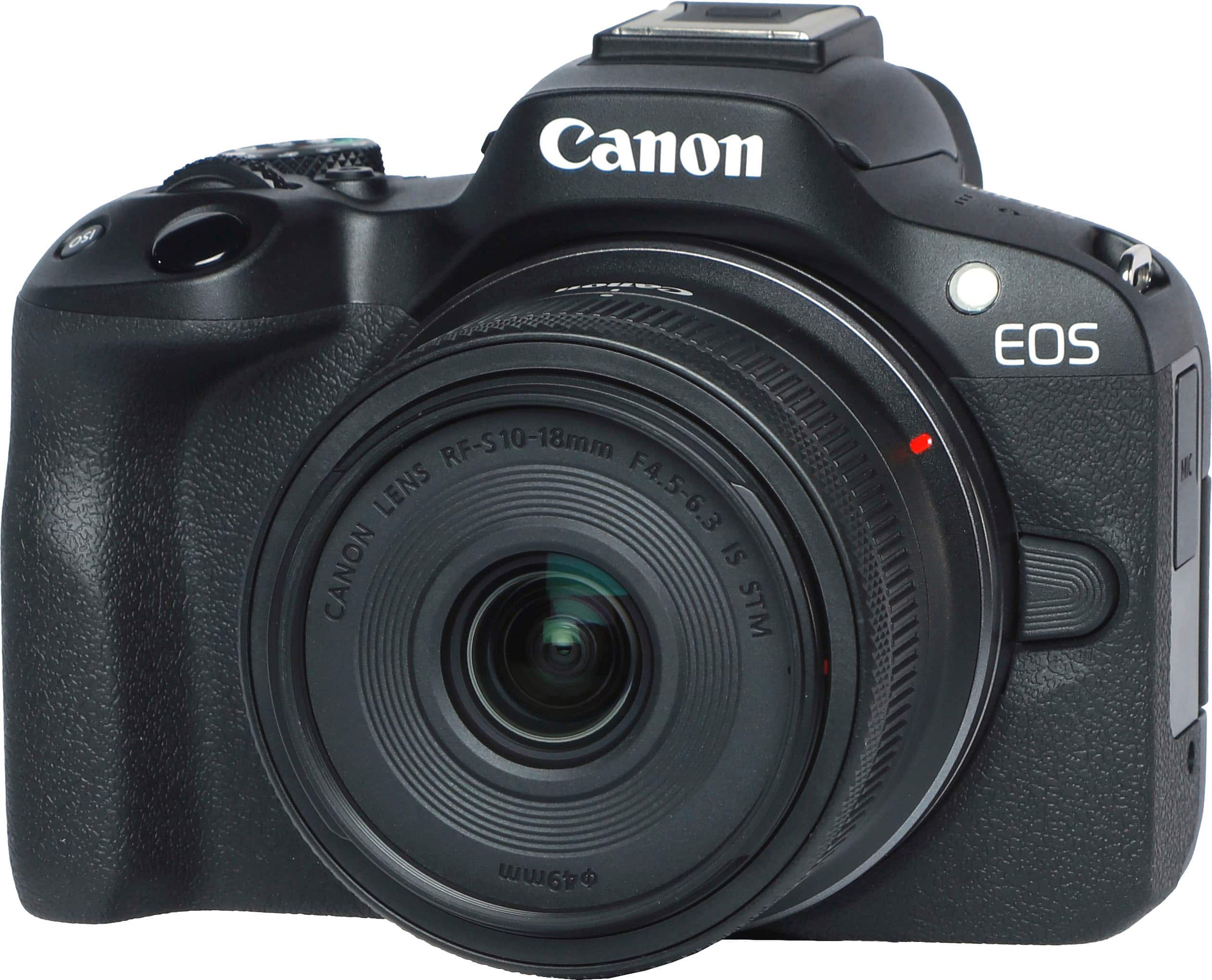 Angle. Canon - EOS R50 4K Video Mirrorless Camera with RF-S10-18mm F4.5-6.3 IS STM Lens Video Creator Kit - Black.