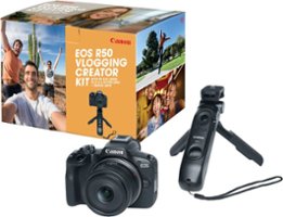Canon - EOS R50 4K Video Mirrorless Camera with RF-S10-18mm F4.5-6.3 IS STM Lens Video Creator Kit - Black - Front_Zoom