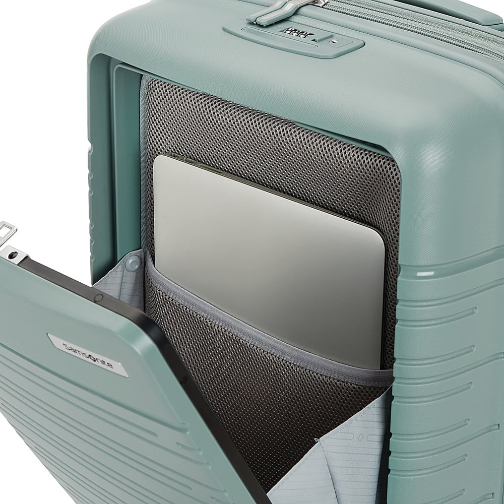 Left View: Samsonite - Elevation Plus 22" Spinner Suitcase - Cypress Green