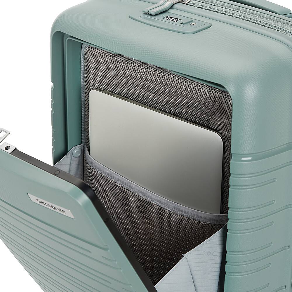 Left. Samsonite - Elevation Plus 23" Expandable Carry-On Spinner Suitcase - Cypress Green.
