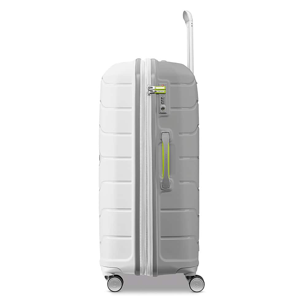 Left View: Samsonite - Freeform 31" Expandable Spinner Suitcase - White/Grey