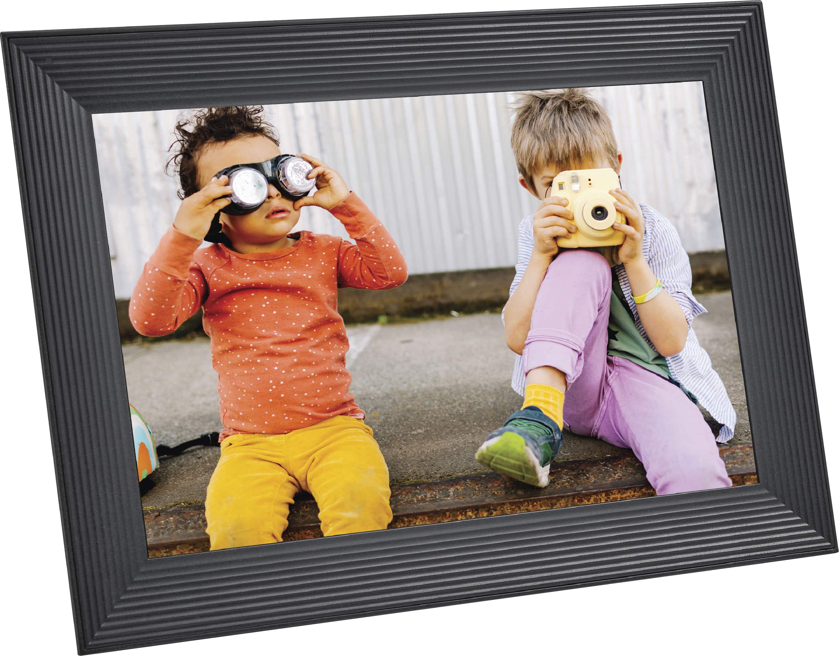 Left. Aura Home - Carver 10" Digital Wifi Frame - Gravel.