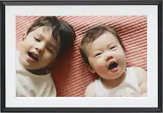 Angle. Aura Home - Carver 10" Digital Wifi Frame - Matted Gravel.