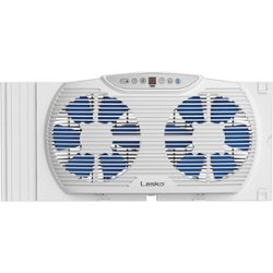 Lasko - Electrically Reversible Twin Window Fan with Bluetooth - White - Front_Zoom