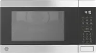 GE - 1.0 Cu. Ft. Convection Countertop Microwave with Air Fry - Stainless Steel - Front_Zoom