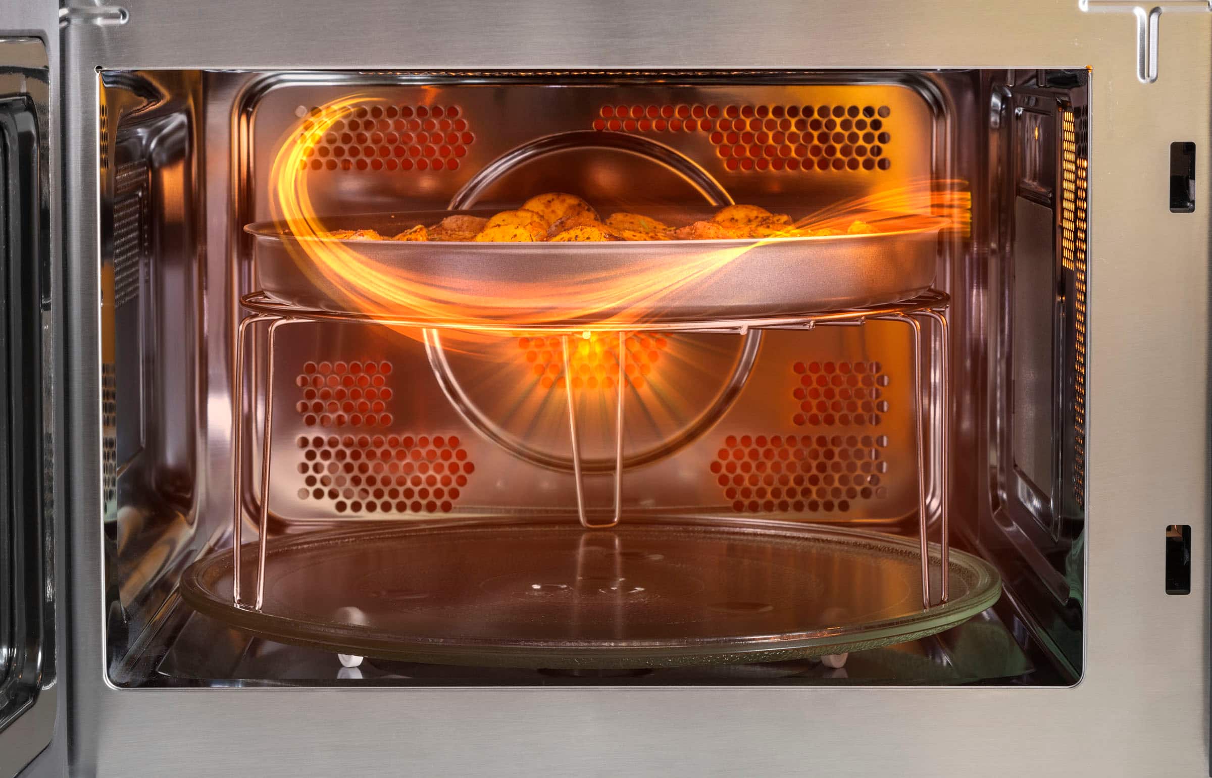 Alt View 11. GE - 1.0 Cu. Ft. Convection Countertop Microwave with Air Fry - Stainless Steel.