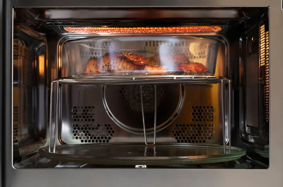 Alt View 13. GE - 1.0 Cu. Ft. Convection Countertop Microwave with Air Fry - Stainless Steel.