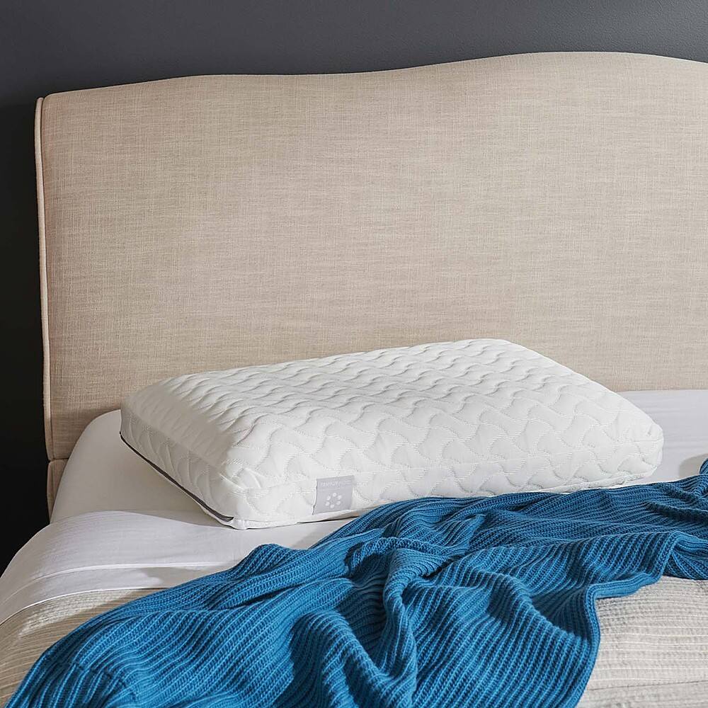 Angle. Tempur-Pedic - Tempur-Cloud® Plush Support Pillow, Standard - White.