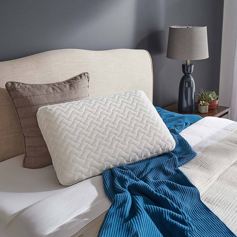 Left. Tempur-Pedic - Tempur-Cloud® Plush Support Pillow, Standard - White.