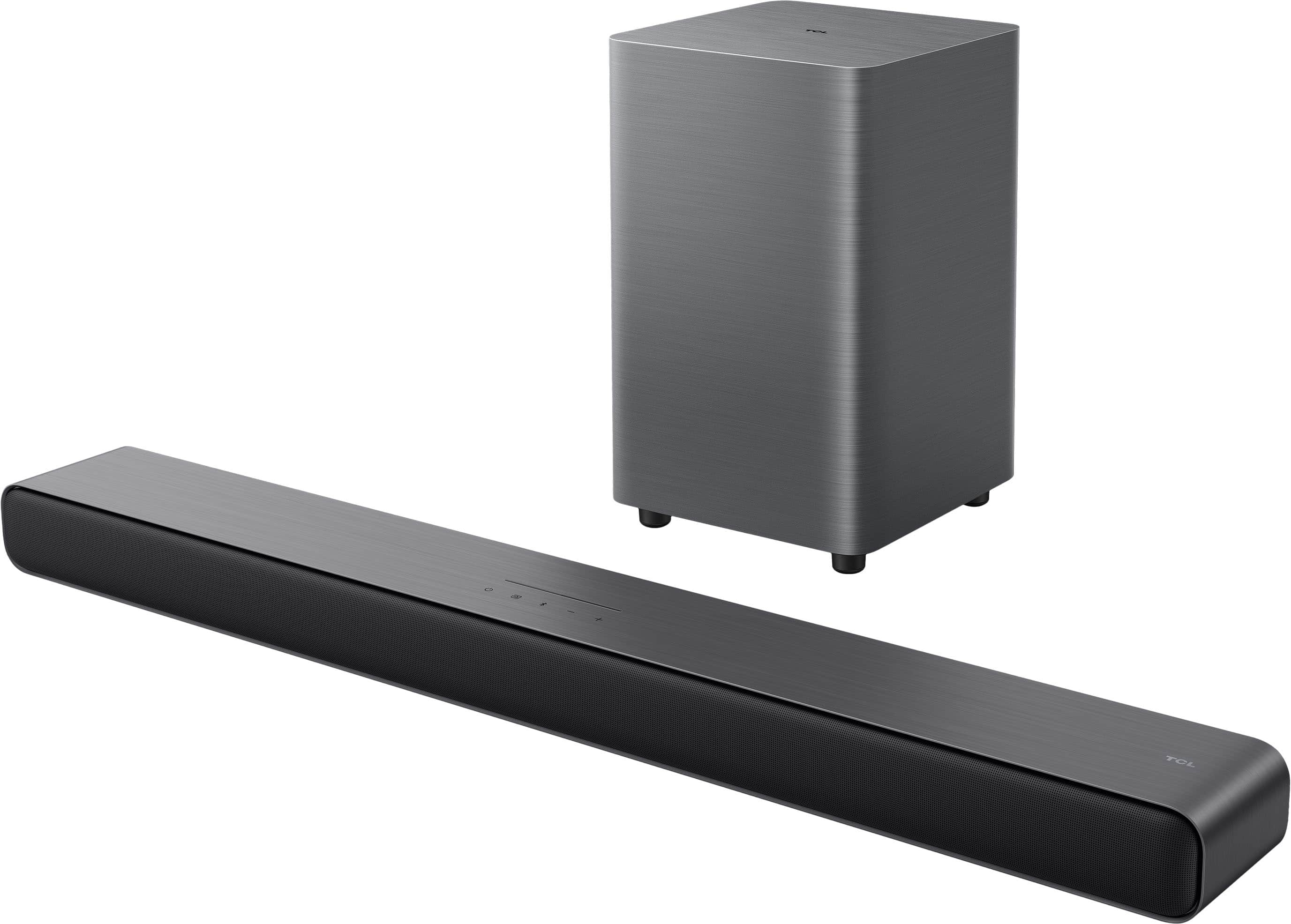 Angle. TCL - S55H 2.1 Channel S-Class Soundbar with Wireless Subwoofer, Dolby Atmos - Black.