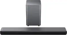 Front. TCL - S55H 2.1 Channel S-Class Soundbar with Wireless Subwoofer, Dolby Atmos - Black.