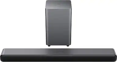 Front. TCL - S55H 2.1 Channel S-Class Soundbar with Wireless Subwoofer, Dolby Atmos - Black.