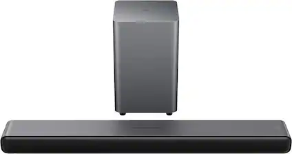 Front. TCL - S55H 2.1 Channel S-Class Soundbar with Wireless Subwoofer, Dolby Atmos - Black.