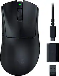 Razer - DeathAdder V3 HyperSpeed Lightweight Bluetooth Optical Gaming Mouse for PC with 100 Hour Battery - Wireless - Black - Front_Zoom