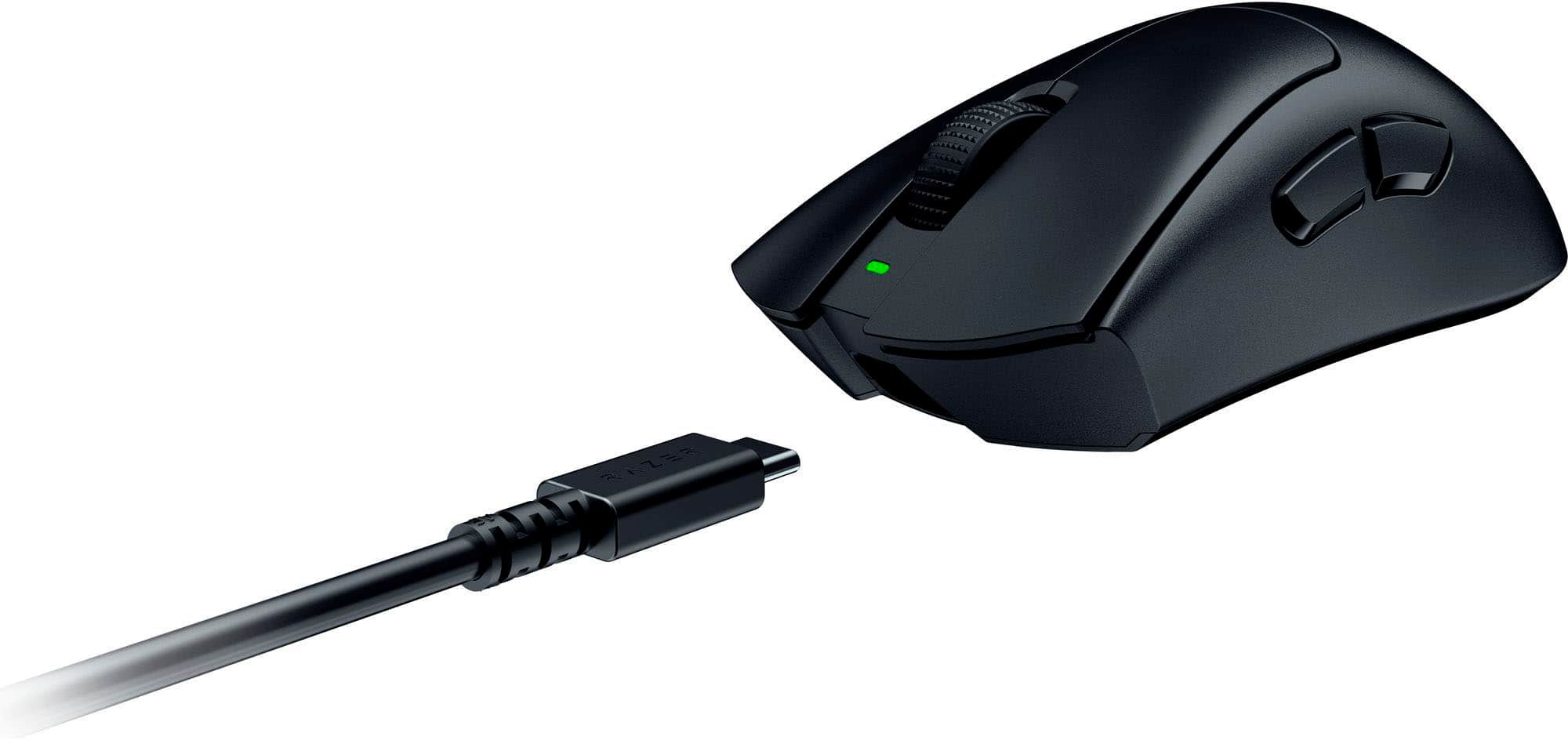 Alt View 16. Razer - DeathAdder V3 HyperSpeed Ultra-Lightweight Wireless Optical Gaming Mouse with 100 Hour Battery - Black.