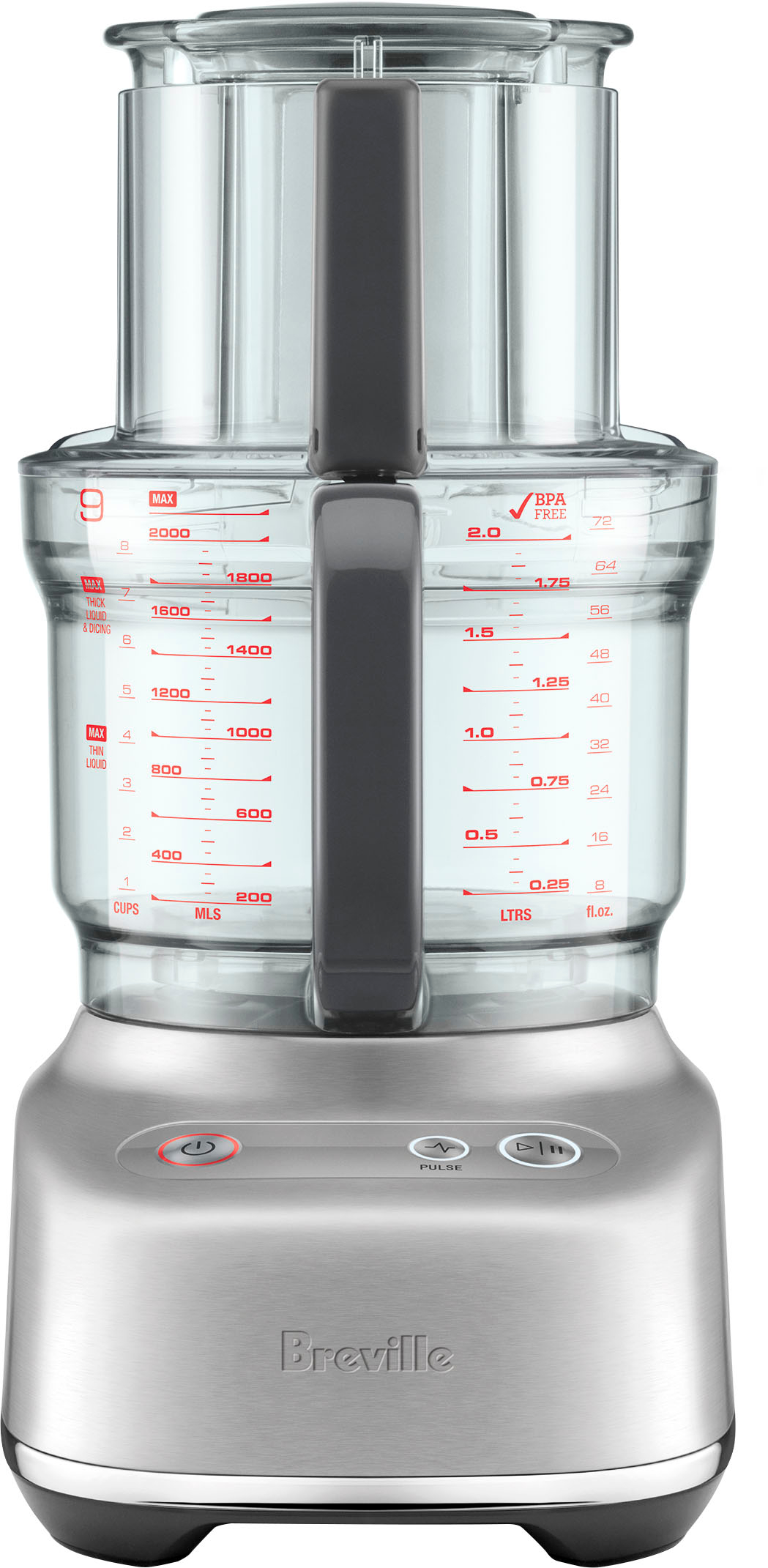 Left View: Breville - the Sous Chef 9-Cup Food Processor - Brushed Stainless Steel