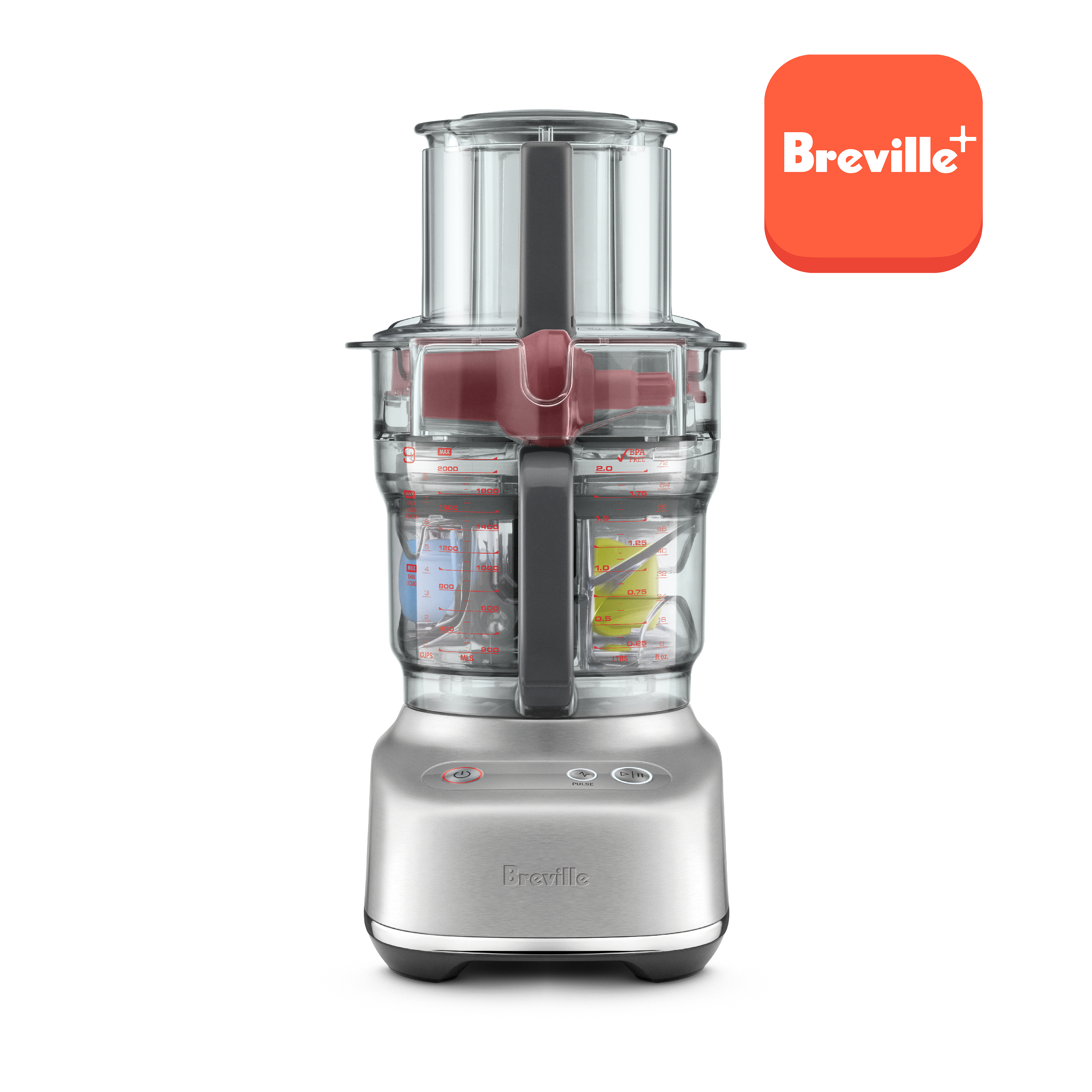 Left View: Breville - the Paradice 9-Cup Food Processor - Brushed Stainless Steel