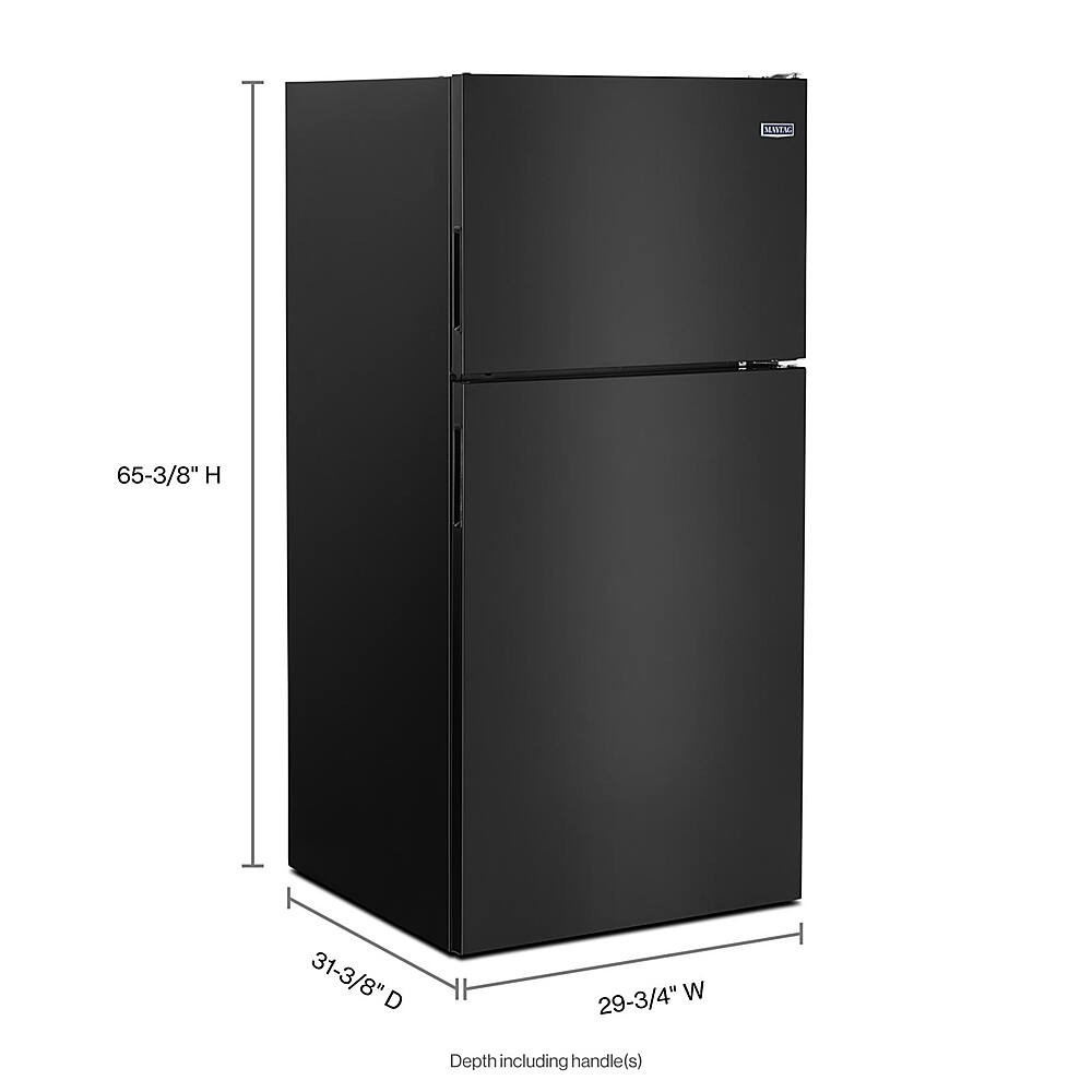 Alt View 1. Maytag - 18.1 Cu. Ft. Top-Freezer Refrigerator - Black.