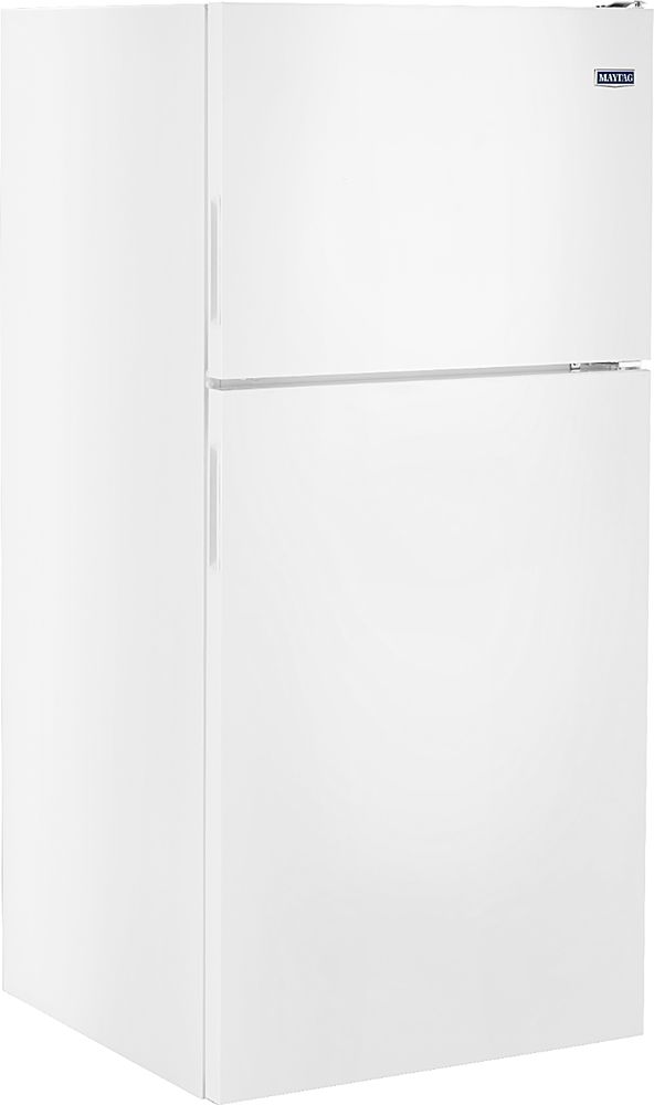 Angle View: Maytag - 18.1 Cu. Ft. Top-Freezer Refrigerator - White