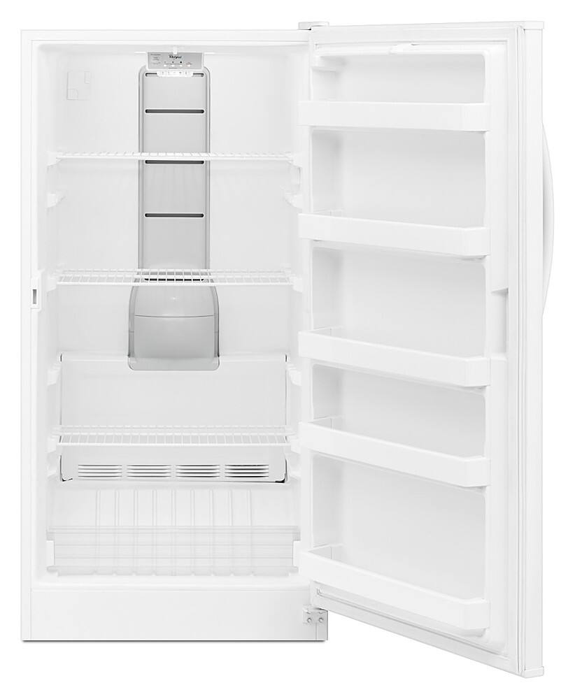 Left. Whirlpool - 15.7 Cu. Ft. Frost-Free Upright Freezer - White.