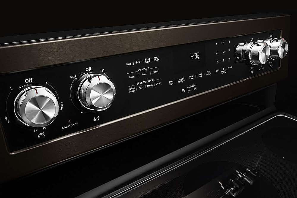 Alt View 15. KitchenAid - 6.4 Cu. Ft. Self-Cleaning Freestanding Electric Convection Range - Black Stainless Steel with Printshield Finish.