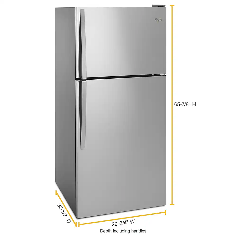 Alt View 1. Whirlpool - 18.2 Cu. Ft. Top-Freezer Refrigerator - Monochromatic Stainless Steel.
