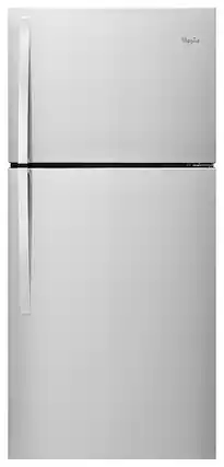 Front. Whirlpool - 19.2 Cu. Ft. Top-Freezer Refrigerator - Monochromatic Stainless Steel.