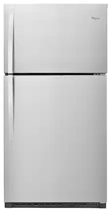 Front. Whirlpool - 21.3 Cu. Ft. Top-Freezer Refrigerator - Monochromatic Stainless Steel.