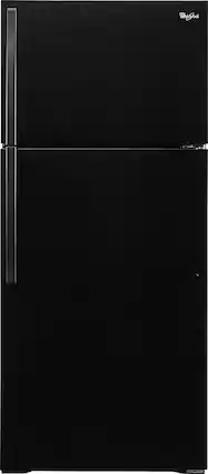 Front. Whirlpool - 14.3 Cu. Ft. Top-Freezer Refrigerator - Black.