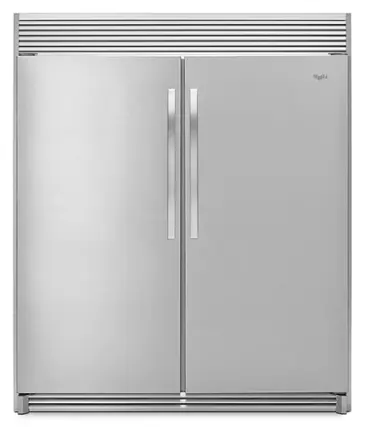 Front. Whirlpool - SideKicks 17.7 Cu. Ft. Frost-Free Upright Freezer - Monochromatic Stainless Steel.