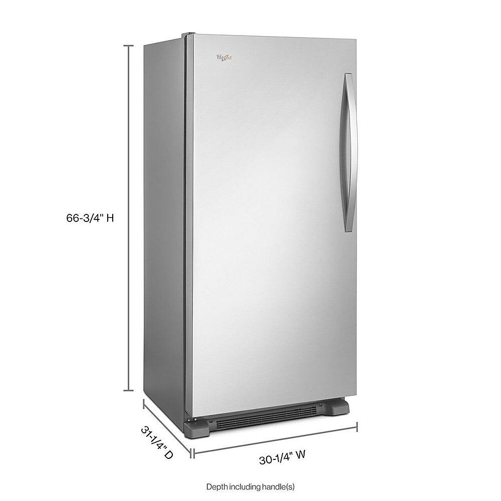 Alt View 3. Whirlpool - SideKicks 17.7 Cu. Ft. Frost-Free Upright Freezer - Monochromatic Stainless Steel.