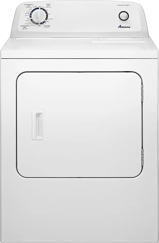 Front. Amana - 6.5 Cu. Ft. Electric Dryer with Automatic Dryness Control - White.