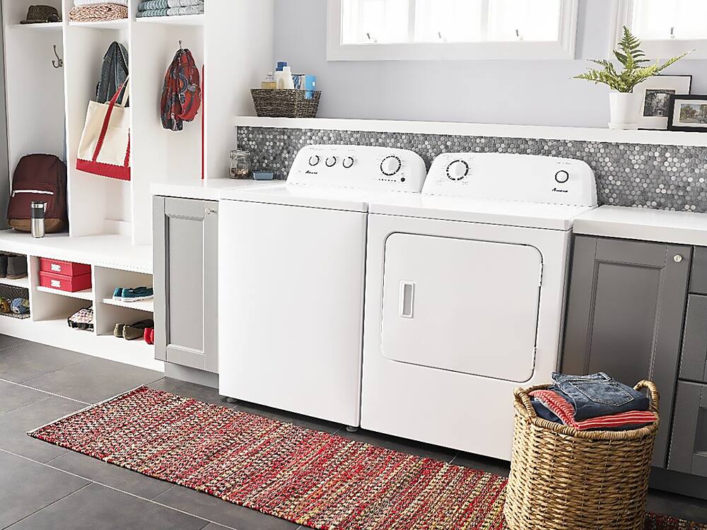 Alt View 19. Amana - 6.5 Cu. Ft. Electric Dryer with Automatic Dryness Control - White.