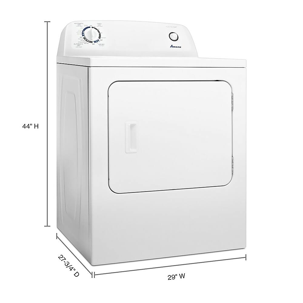 Alt View 1. Amana - 6.5 Cu. Ft. Electric Dryer with Automatic Dryness Control - White.