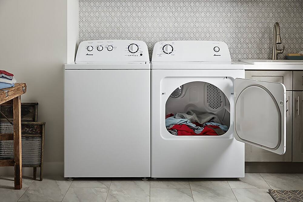 Alt View 21. Amana - 6.5 Cu. Ft. Electric Dryer with Automatic Dryness Control - White.