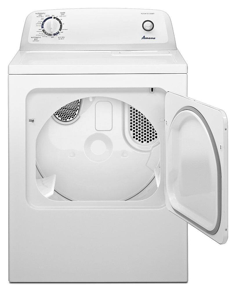 Angle. Amana - 6.5 Cu. Ft. Gas Dryer with Automatic Dryness Control - White.