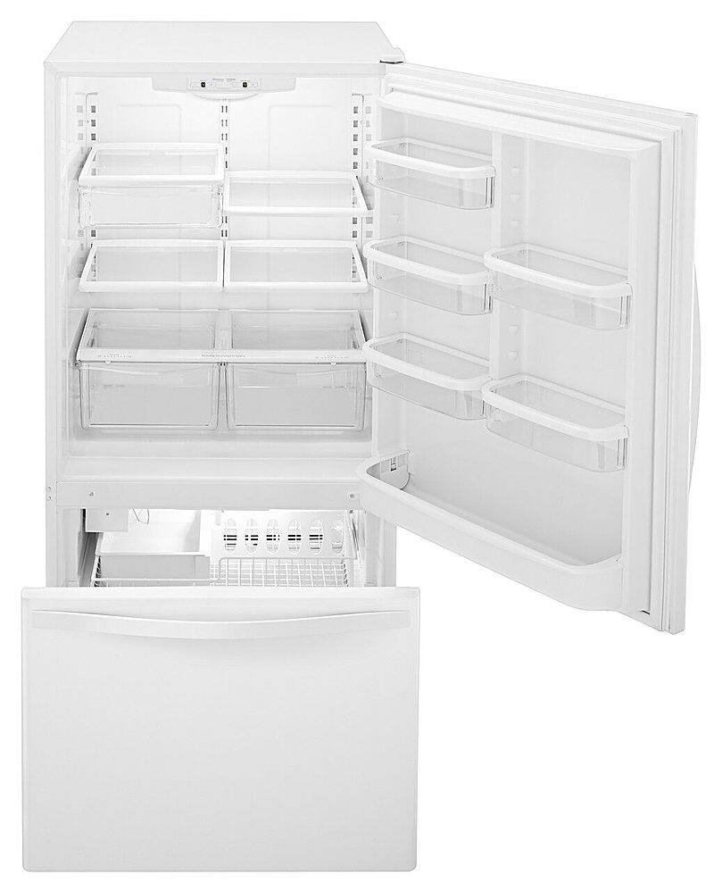 Alt View 1. Whirlpool - 22 Cu. Ft. Bottom-Freezer Refrigerator with SpillGuard Glass Shelves - White.