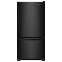 Whirlpool - 22 Cu. Ft. Bottom-Freezer Refrigerator with SpillGuard Glass Shelves - Black - Front_Zoom
