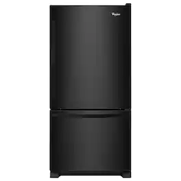 Whirlpool - 22 Cu. Ft. Bottom-Freezer Refrigerator with SpillGuard Glass Shelves - Black