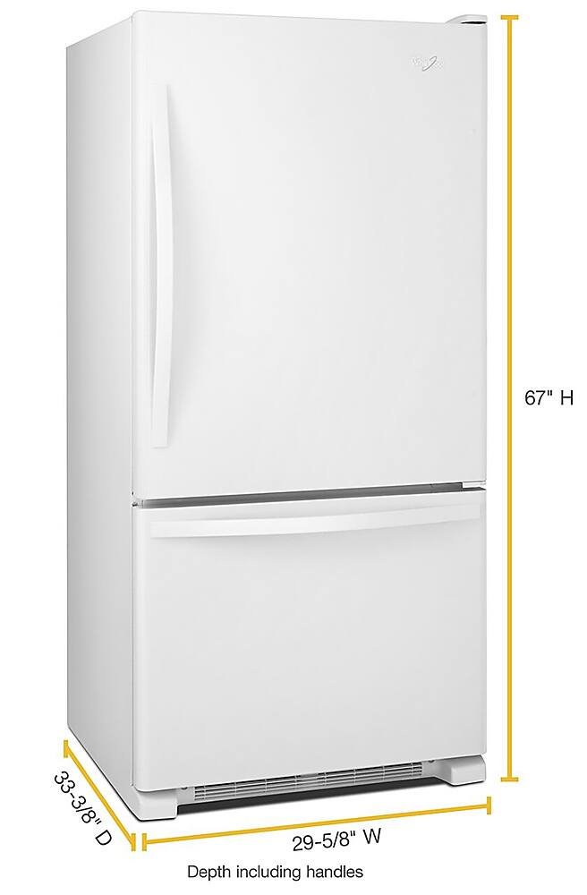 Alt View 3. Whirlpool - 18.7 Cu. Ft. Bottom-Freezer Refrigerator with Spillguard Glass Shelves - White.