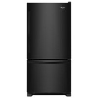 Whirlpool - 18.7 Cu. Ft. Bottom-Freezer Refrigerator with Spillguard Glass Shelves - Black - Front_Zoom