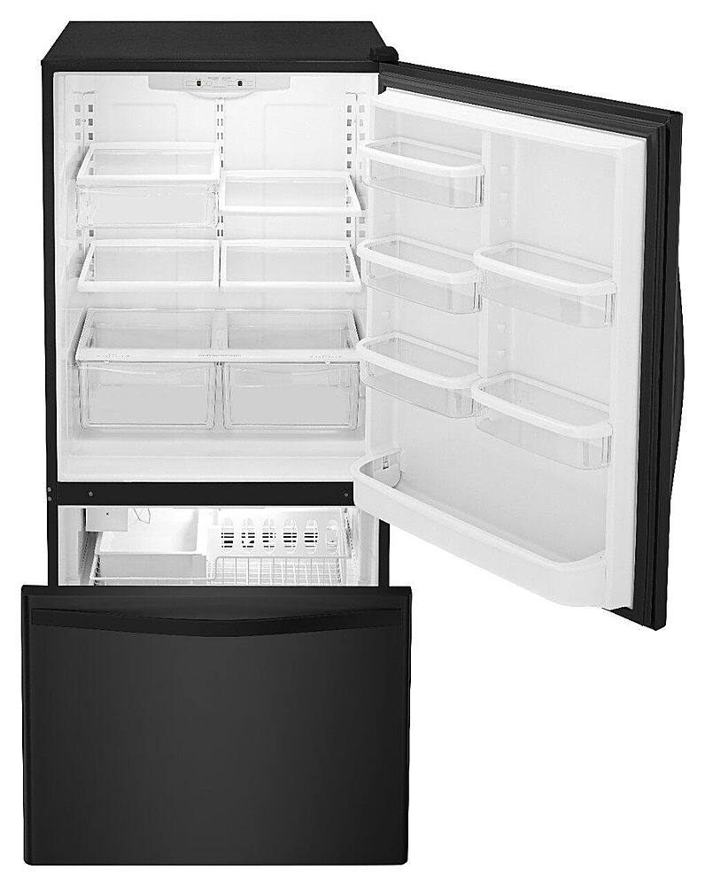 Alt View 1. Whirlpool - 18.7 Cu. Ft. Bottom-Freezer Refrigerator with Spillguard Glass Shelves - Black.